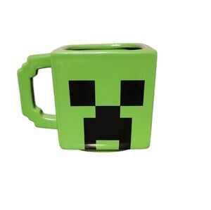 Original MINECRAFT Creeper Face Coffee Tea‎ Mug Cup Ceramic Black Green 20oz